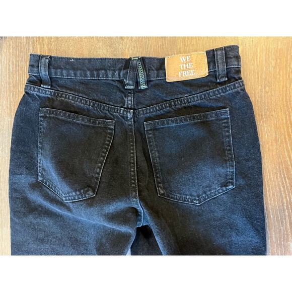 FREE PEOPLE We The Free A New Day Mid Rise Straight Leg Black Denim Jean 25 - Picture 4 of 10